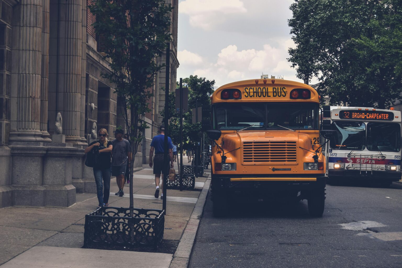 School bus on the road