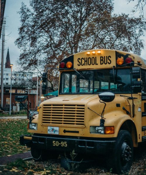 School bus on the road